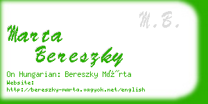 marta bereszky business card
